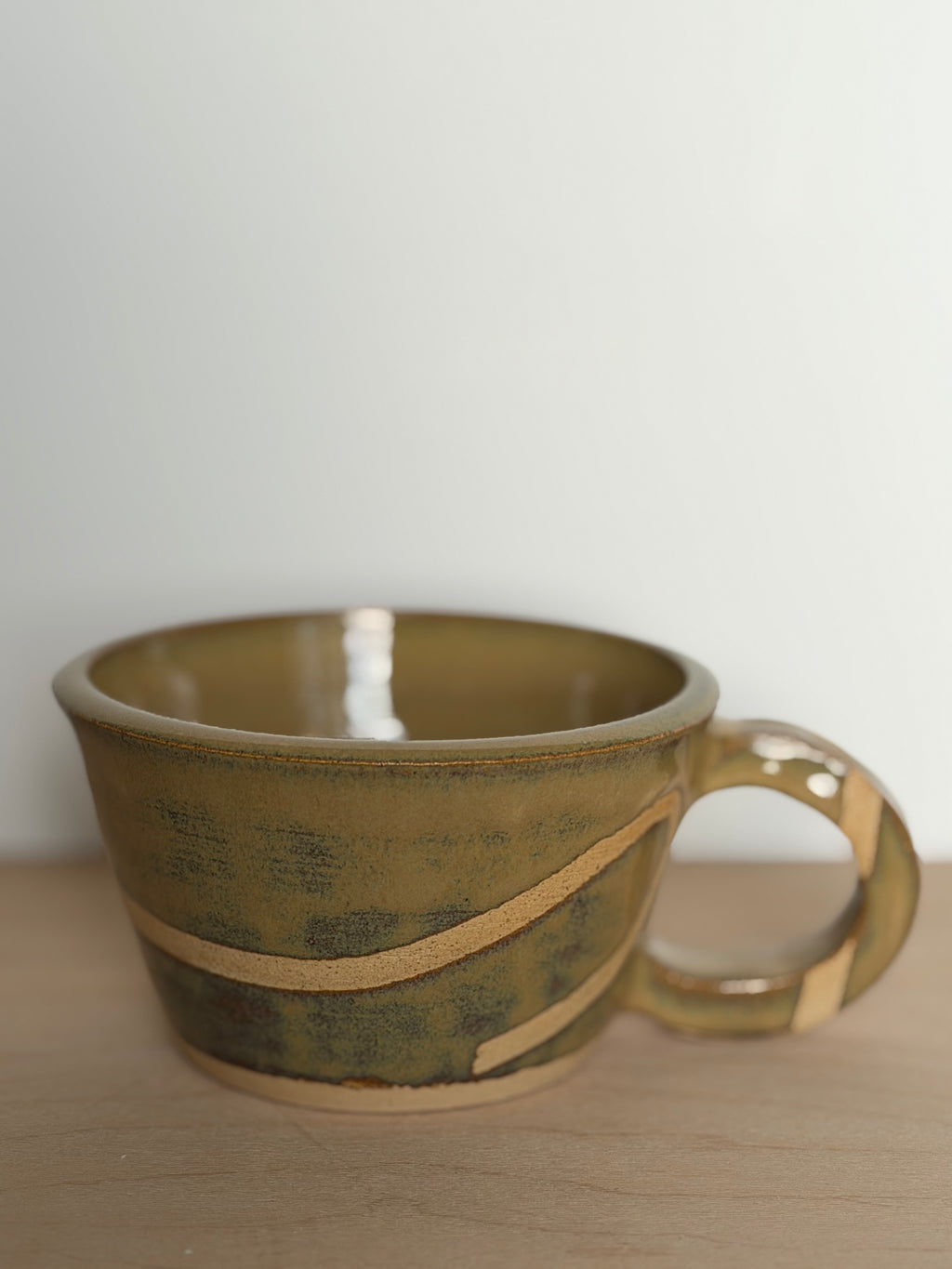 Intuition Stripe Olive Latte Cup