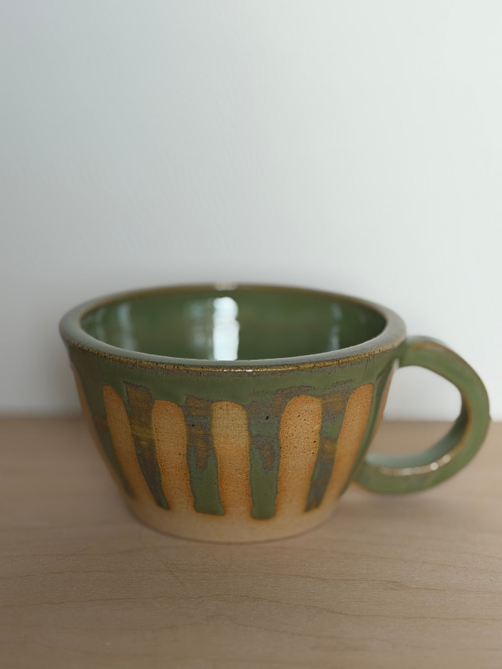 Green Stripe Latte Cup