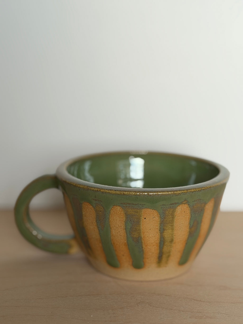 Green Stripe Latte Cup