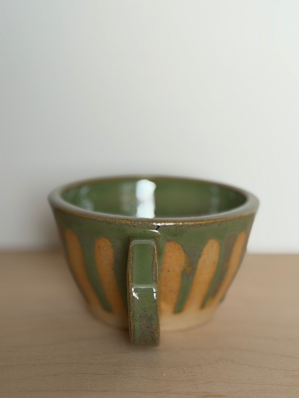 Green Stripe Latte Cup