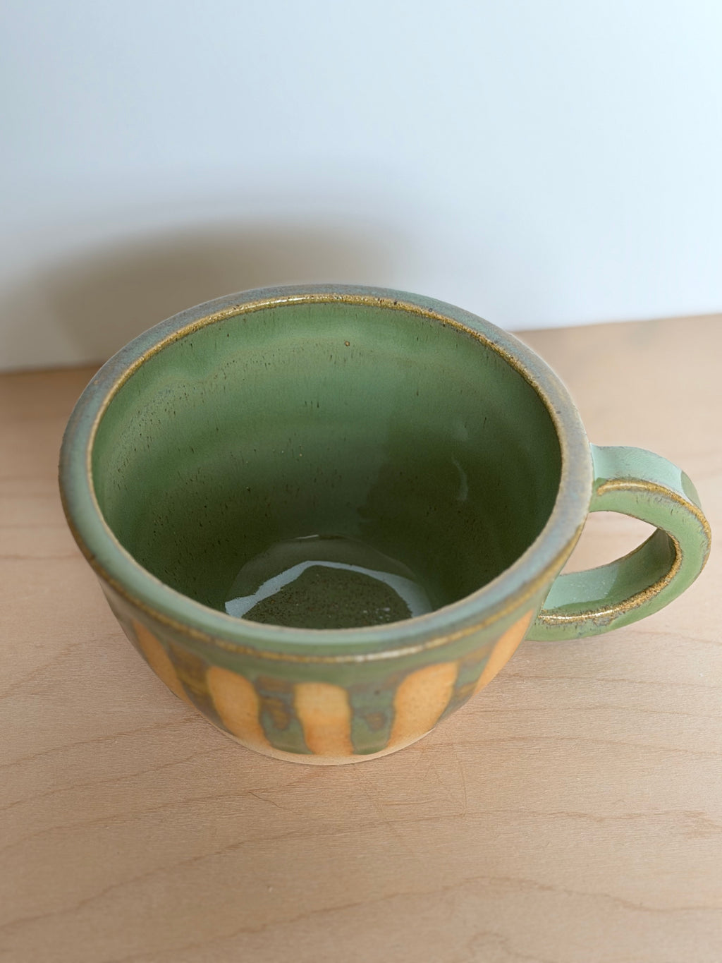 Green Stripe Latte Cup